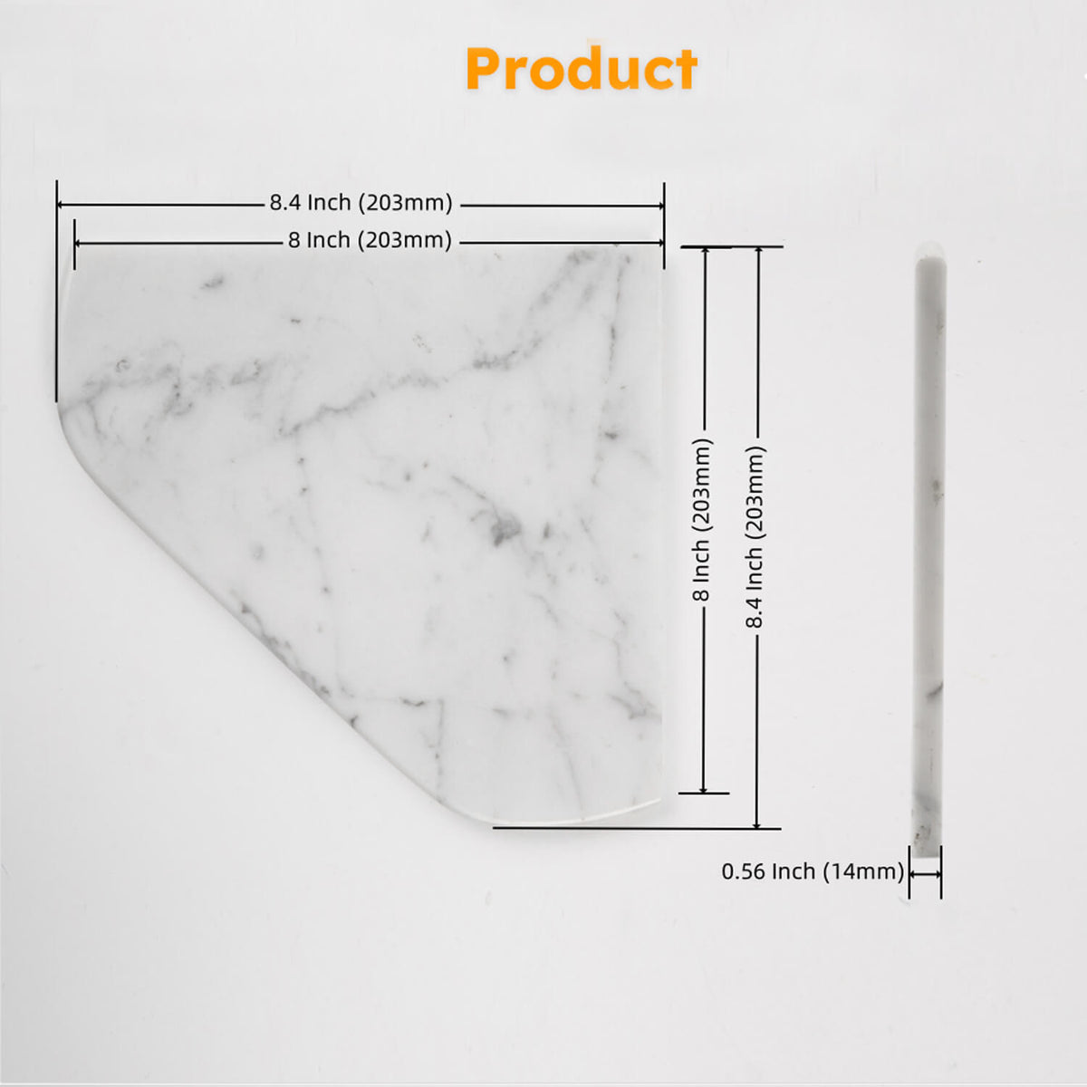 Bianco White Carrara Marble Corner Shelf Polished Round Diflart