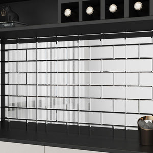 Diflart mirror brick tiles self adhesive, just peel and stick, easy to install.