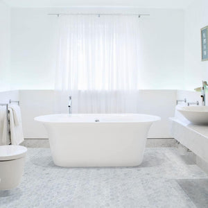 Indulge in the beauty of marble mosaic tiles and elevate your space to new heights of luxury.