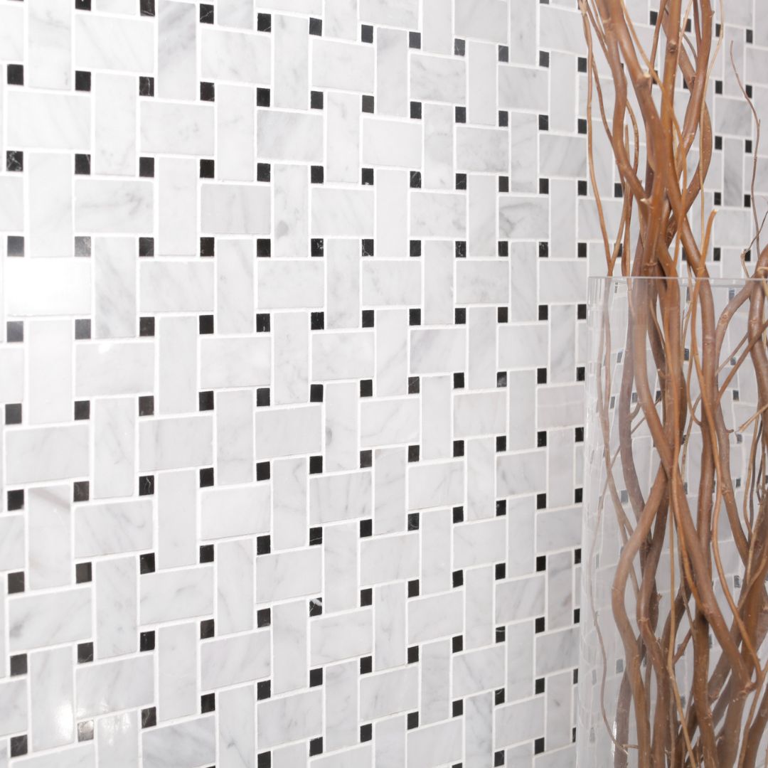 Marble mosaic tile is a durable and long-lasting option for flooring, walls, and backsplashes.