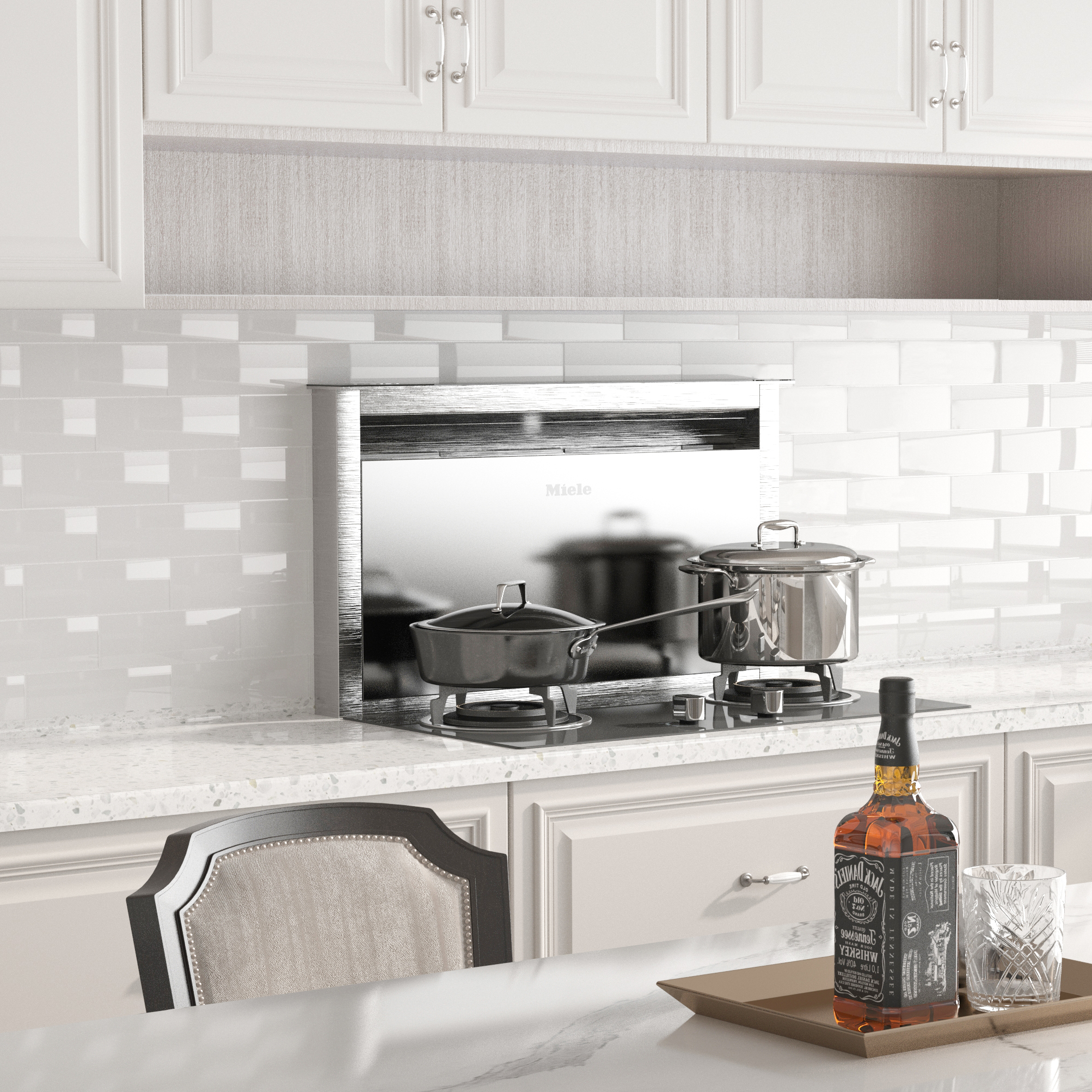 Give your kitchen or bath the appearance of being brighter and larger