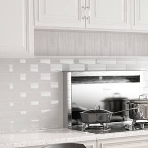 Diflart White Glass Subway Tiles 3x10 Inch