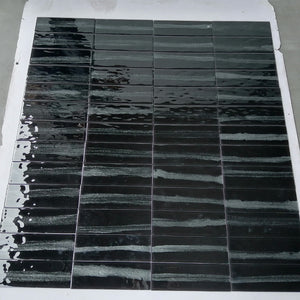 Polished glass tiles, a unique combination of black tone and pearlescent texture, adding a touch of mystery and romance to your home.