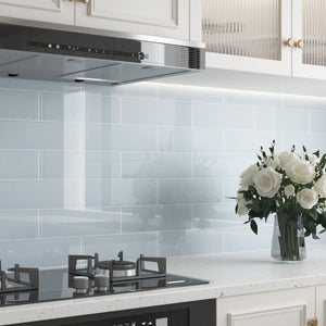 Diflart glass subway tile easy to clean and applicable to wet areas.