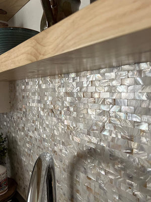 Diflart mother of pearl tile is made of genuine pearl shell without dying.