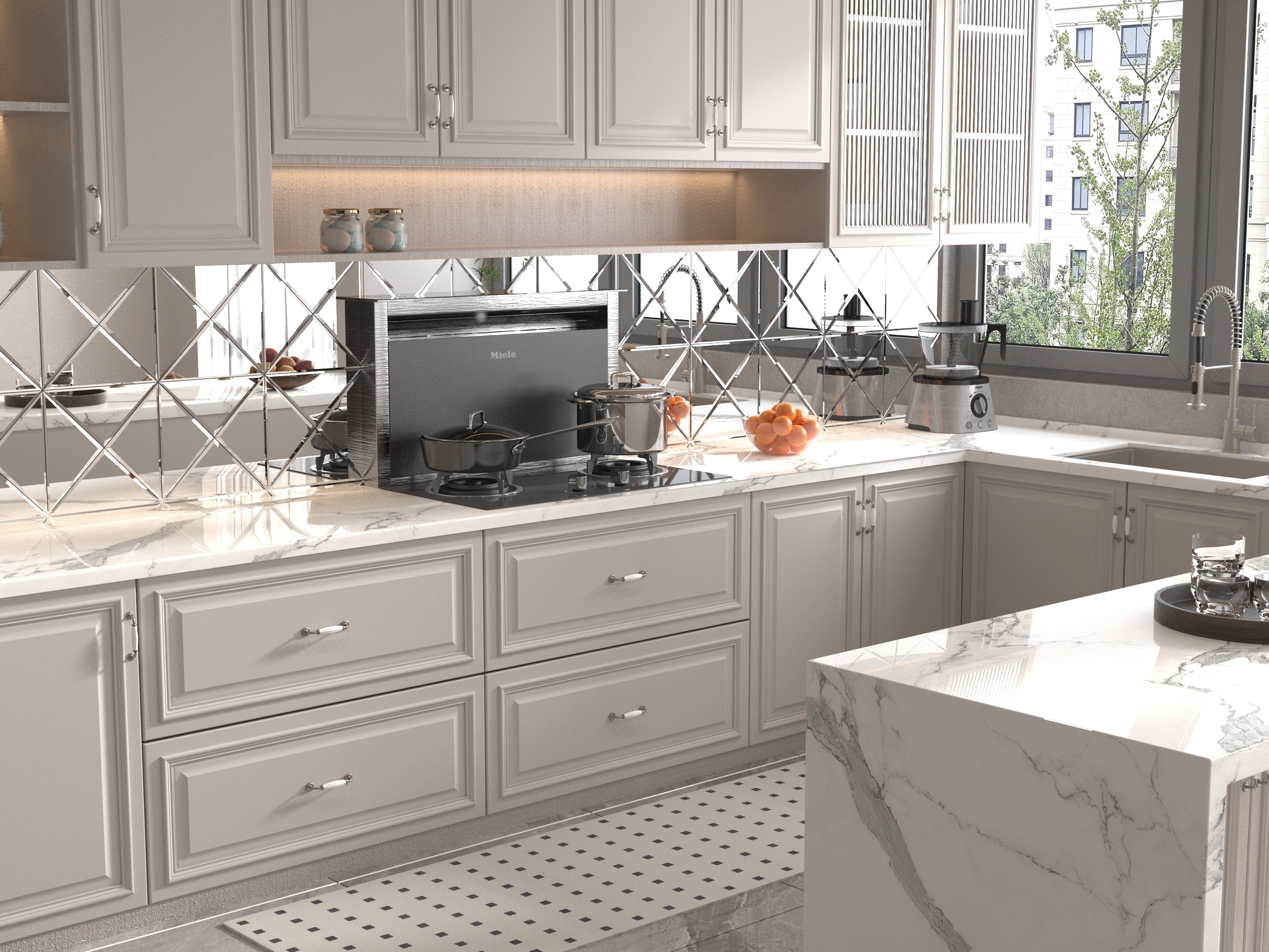 Experience the luxury and sophistication of mirror subway tiles in your own space