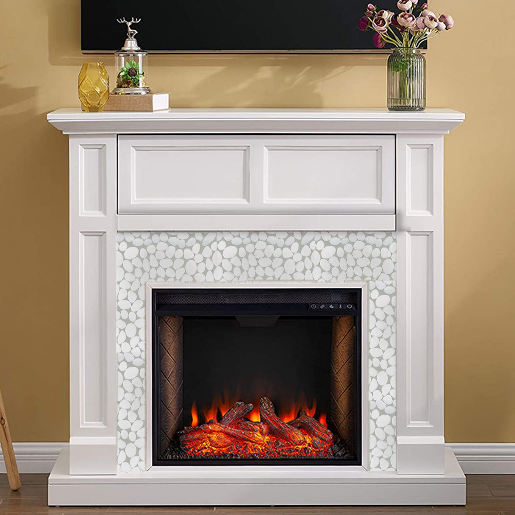 Diflart white pebble mosaic tiles can be used in multiple scenes