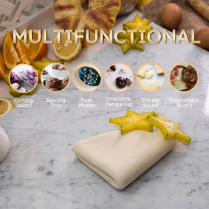 100% natural marble cutting board with natural cooling properties, a pastry chef's favorite.