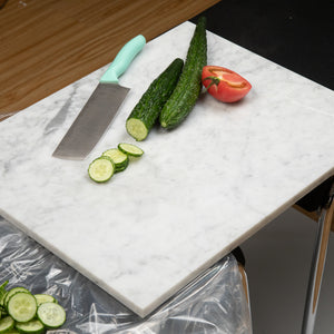 100% pure polished marble stone, a smooth and non-porous surface, more hygienic than other conventional types of cutting boards, durability and sturdiness