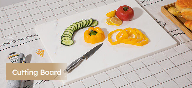 The natural patterns and veining of the marble make each cutting board a unique masterpiece.