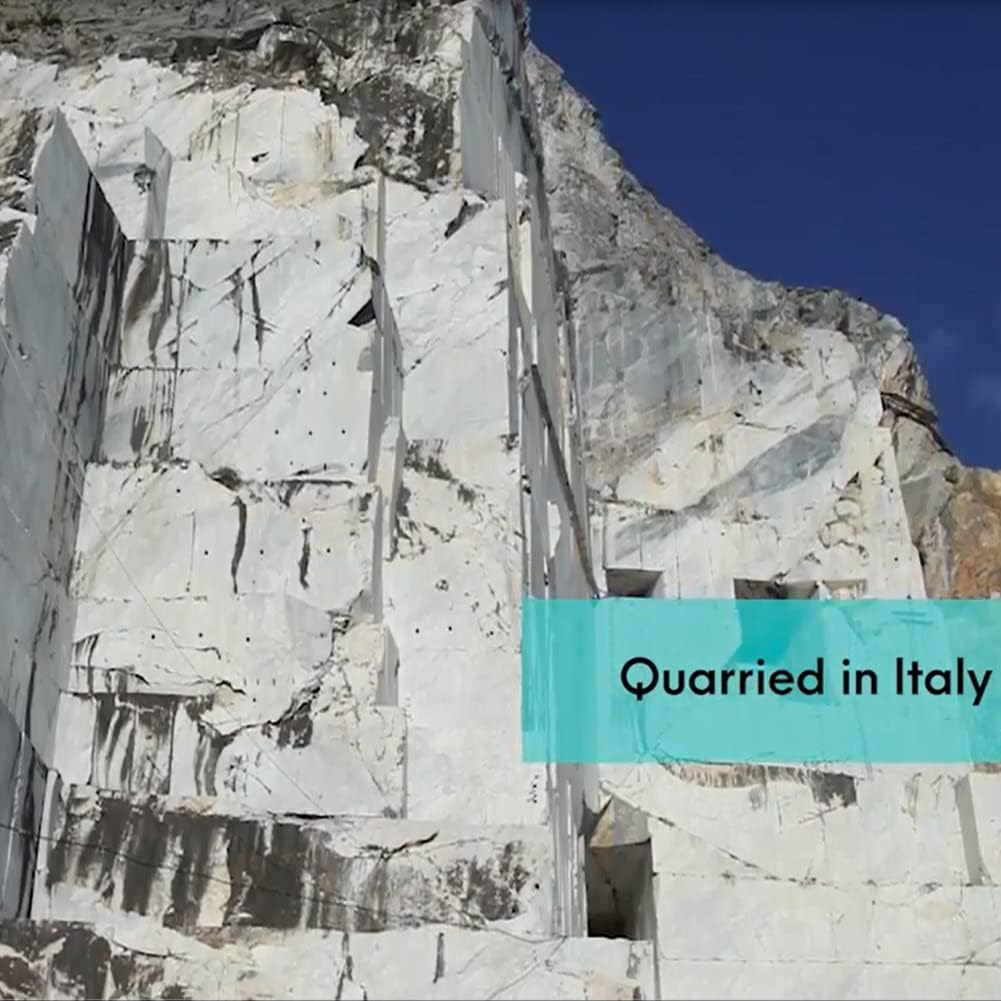 Diflart Carrara White Marble Baseboard Molding Trim, 5x12 Inch, Honed, Bianco Italian Carrera Skirting Base Moulding for Bathroom Wall and Kitchen Backsplash (Round, Honed)