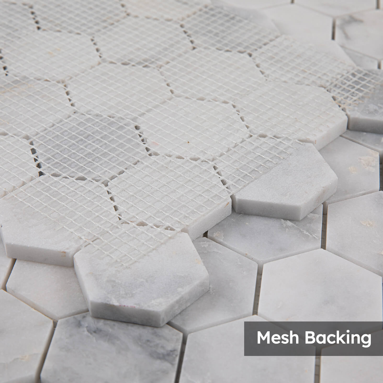 Diflart Bianco Orion Marble Mosaic Tile, 2 Inch Hexagon, Honed, Natural White Marble Backsplash Tiles for Kitchen Bathroom Wall Floor, Pack of 5 Sheets