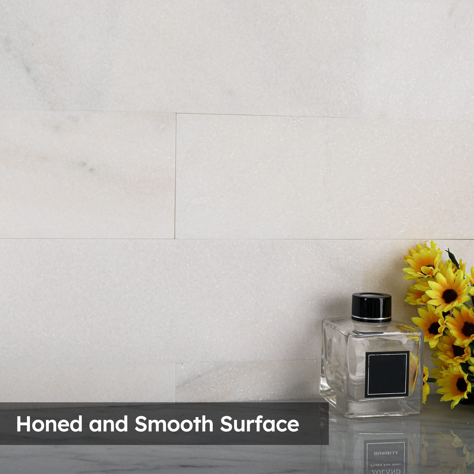 Diflart Natural Marble Mosaic Tile, 4x12 Inch Subway, Honed, Aura Calacatta Marble Backsplash Tiles for Kitchen Bathroom Wall Floor, Pack of 12 Pcs