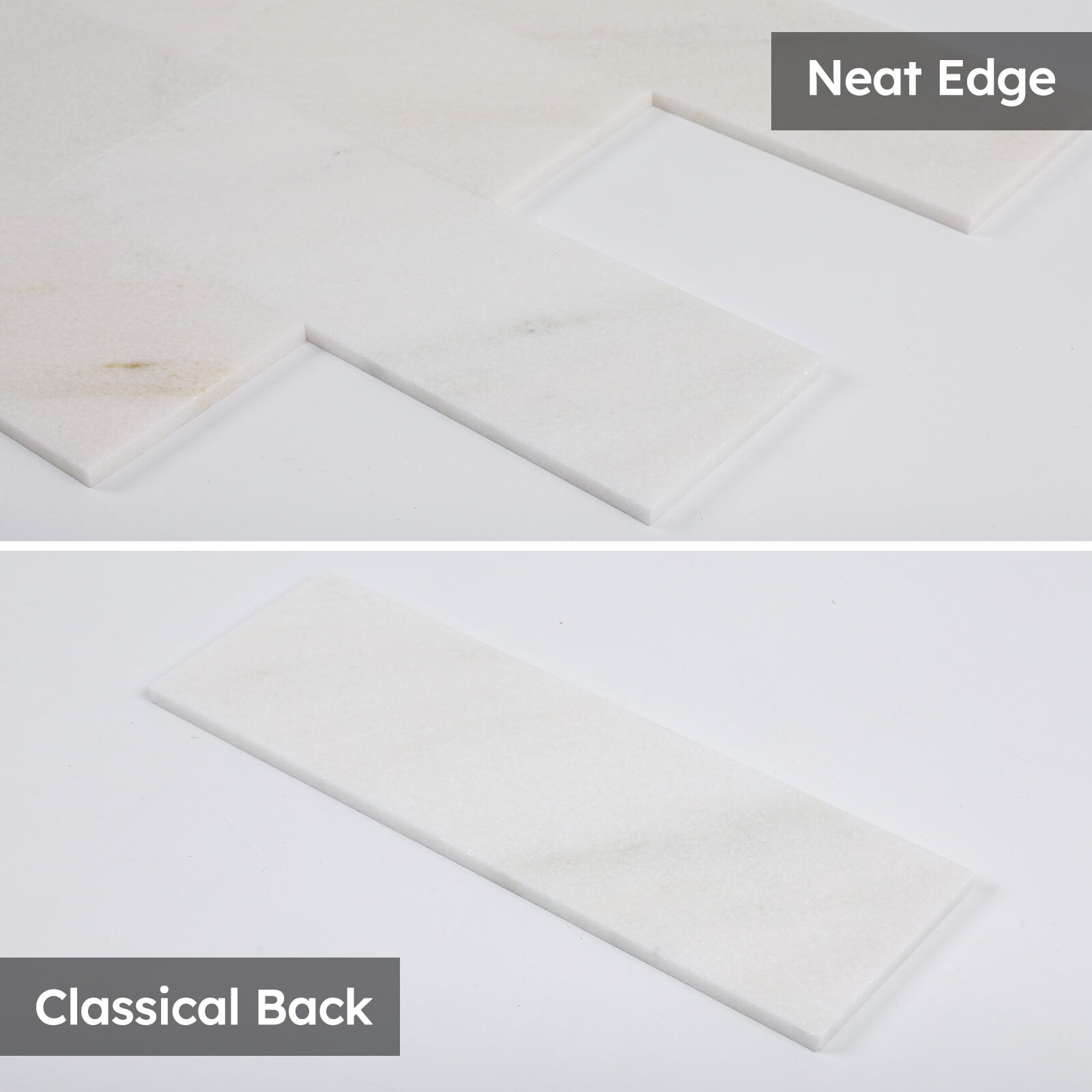 Diflart Natural Marble Mosaic Tile, 4x12 Inch Subway, Honed, Aura Calacatta Marble Backsplash Tiles for Kitchen Bathroom Wall Floor, Pack of 12 Pcs