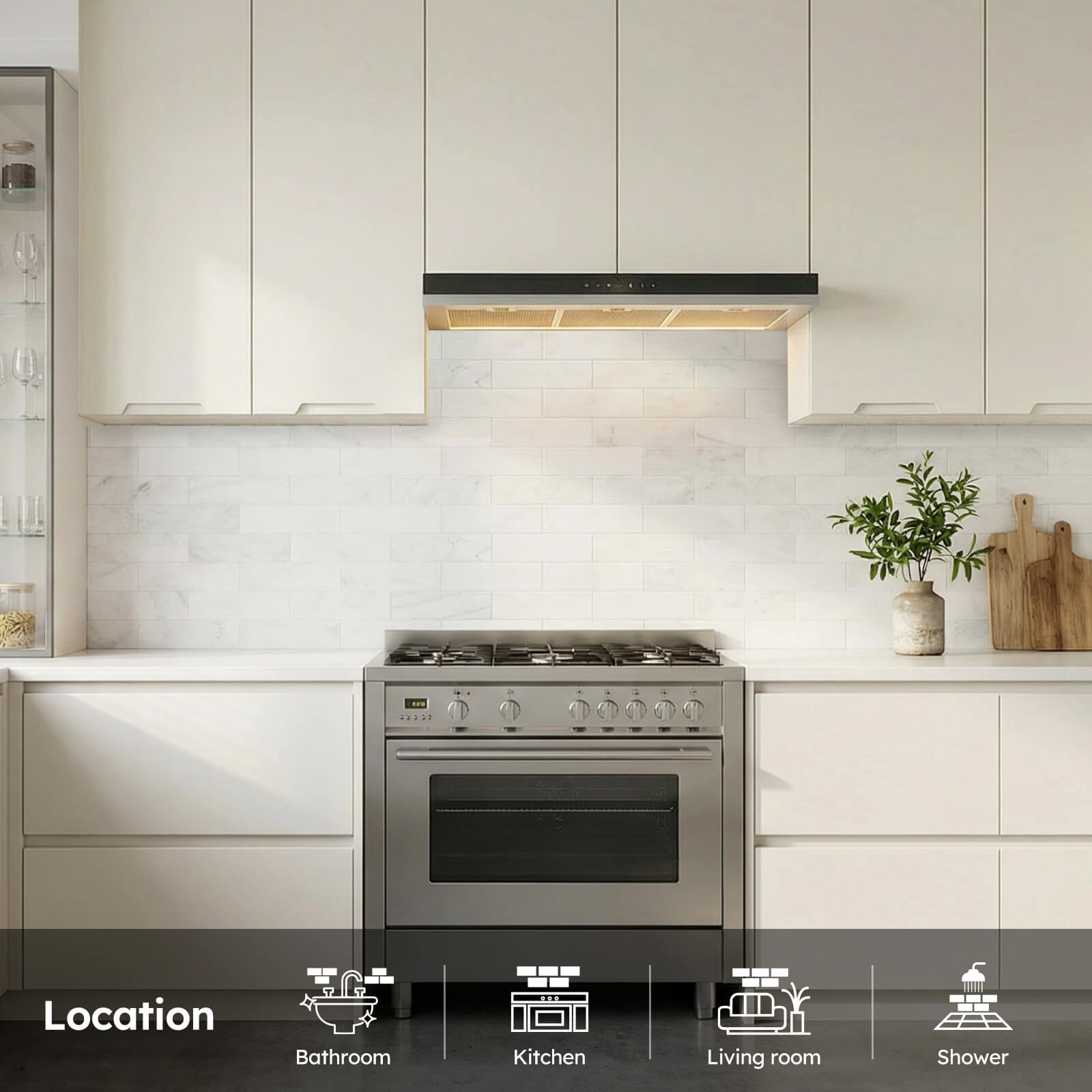 Diflart Natural Marble Mosaic Tile, 4x12 Inch Subway, Honed, Aura Calacatta Marble Backsplash Tiles for Kitchen Bathroom Wall Floor, Pack of 12 Pcs