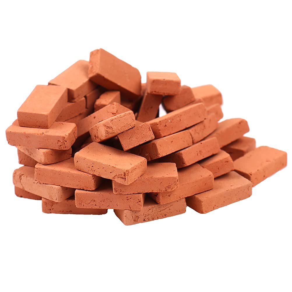 Diflart Red Artificial Clay Brick,Miniature Solid