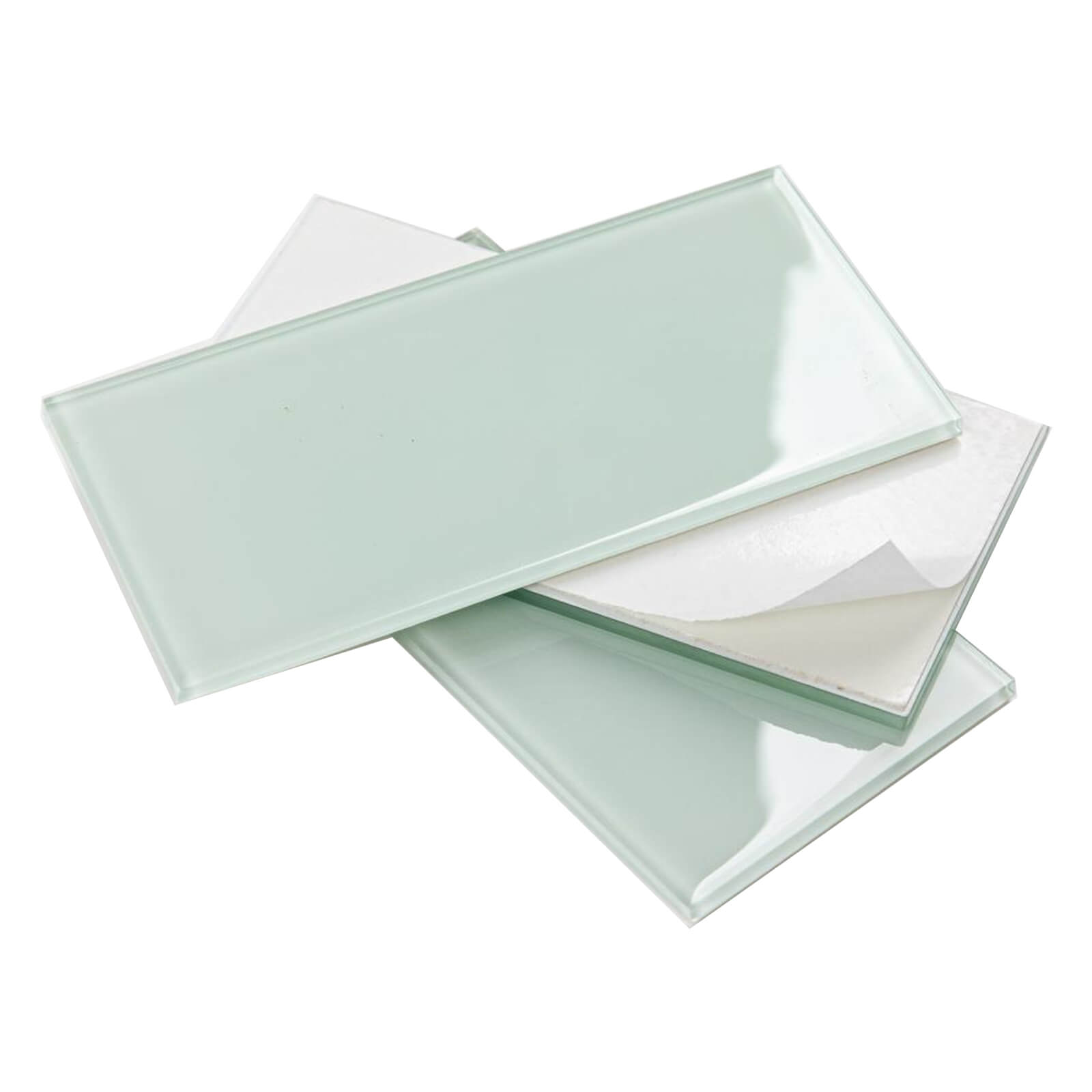 Diflart Peel and Stick Glass Subway Tiles, 3 x 6 Inch, Light Green, Glass Tiles for Kitchen Backsplash, Bathroom Wall (Pack of 40 Pieces, 5 sq.ft)