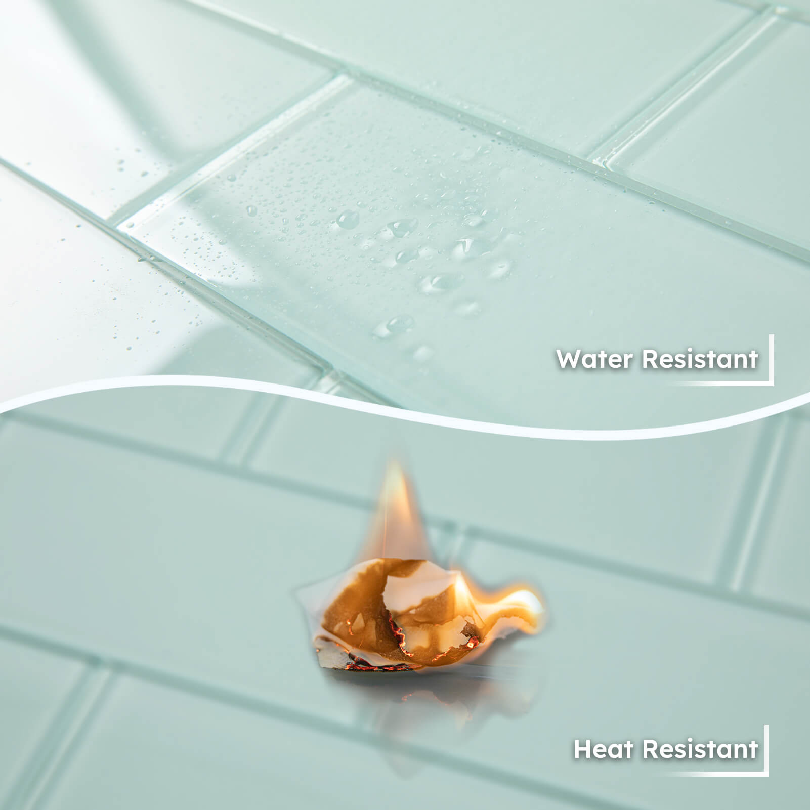 Diflart Glass Subway Tile 3x6 Inch, Soft Green, Glossy, 4 Sq.ft, Glass Backsplash for Kitchen Bathroom Wall, Pack of 32 Pcs