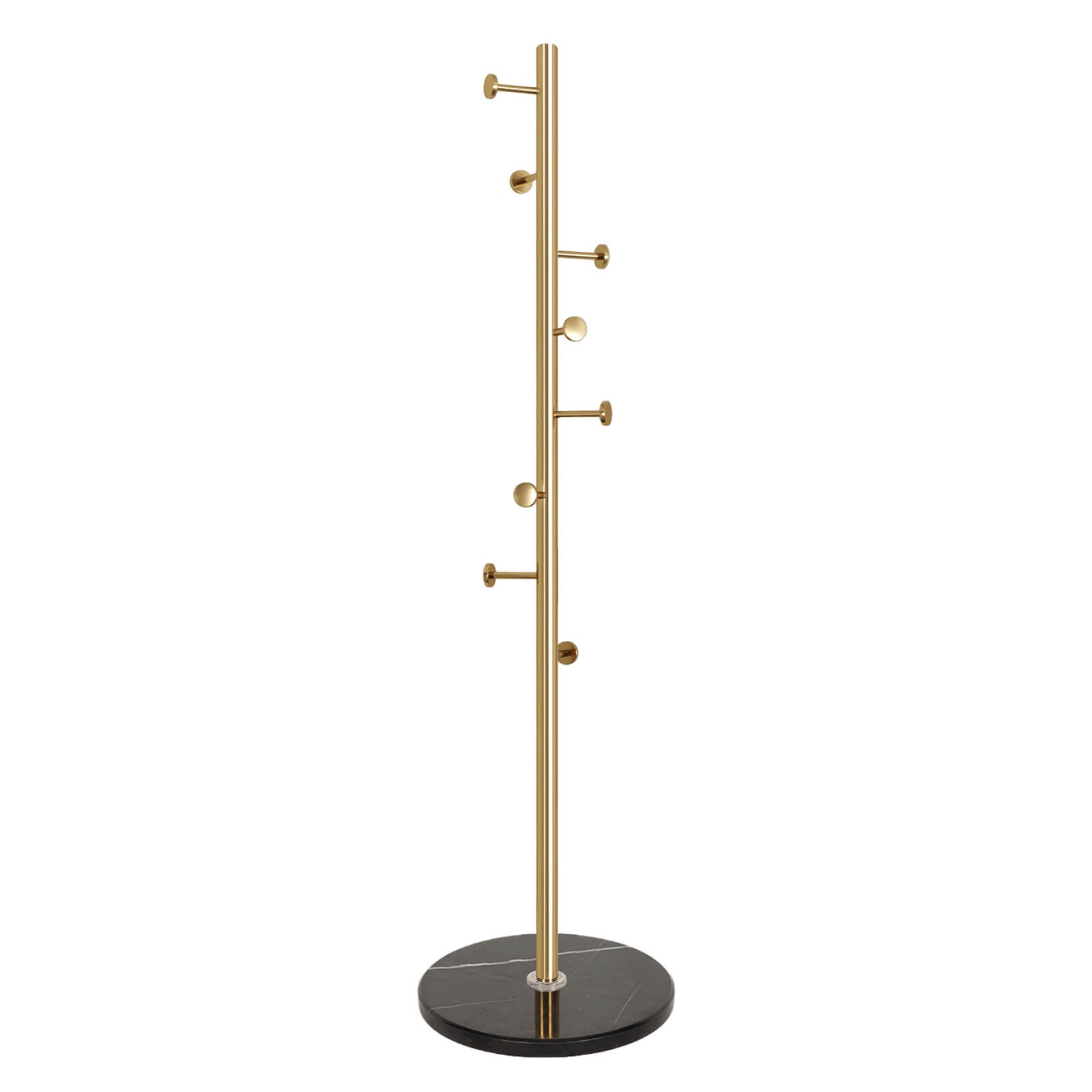 Metal Coat Rack Stand, Freestanding Clothes Tree Hanger with 8 Hooks Marble Base, 304 Stainless Steel, Stand Coat Rack for Entryway, Bedroom, Living Room, Office, to Hang Clothes, Hats, Bags