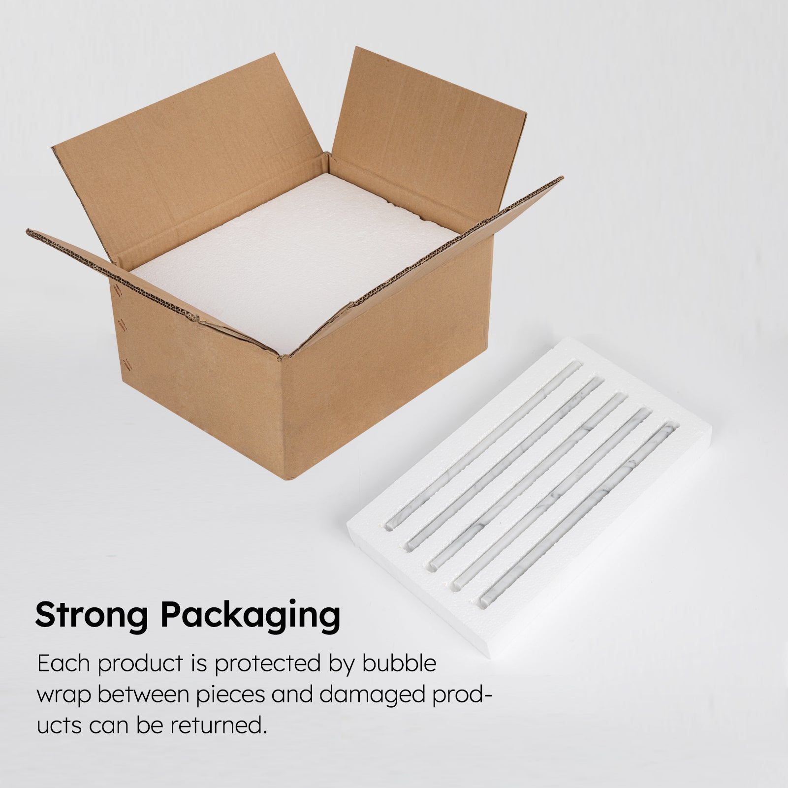 Diflart Carrara White Marble Pencil Trim Liner 1/2 x 12" Bullnose Tile Edge Trim Honed for Bathroom Kitchen Shower Livingroom Pack of 10 Pcs