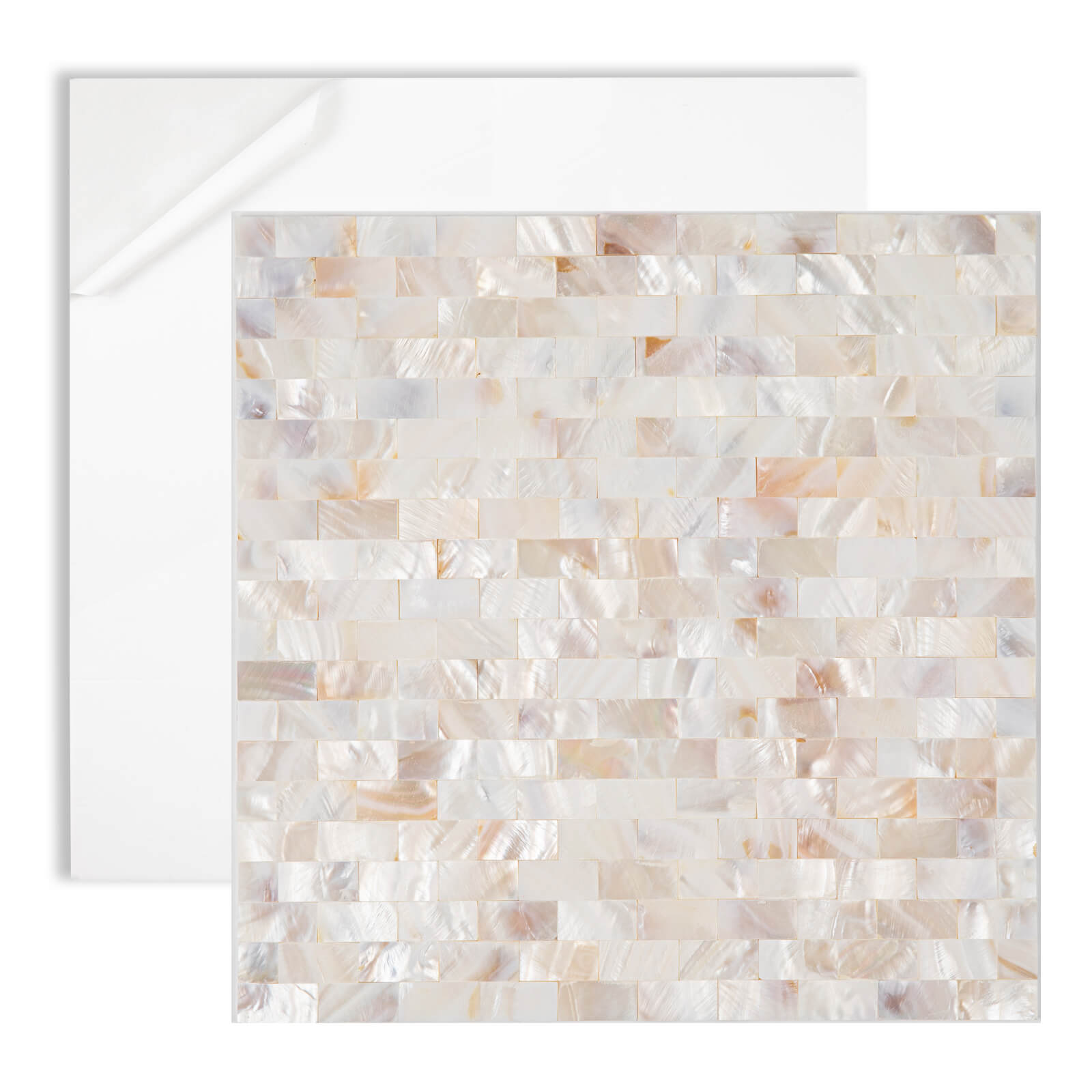 Diflart Mother of Pearl Peel and Stick Backsplash Subway Mosaic Tile for Kitchen Bathroom Wall Decor Pack of 6 Sheets