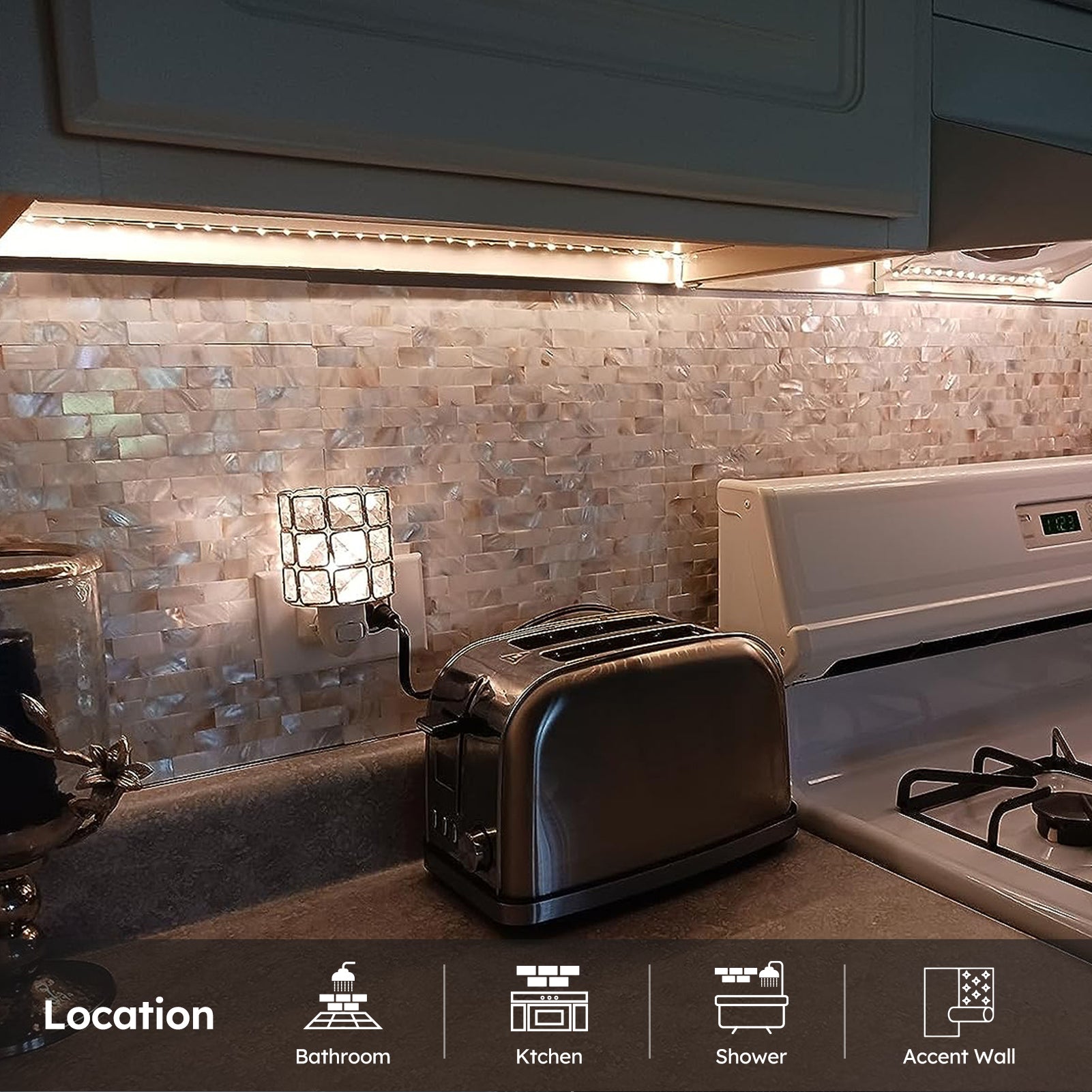 Diflart Mother of Pearl Peel and Stick Backsplash Subway Mosaic Tile for Kitchen Bathroom Wall Decor Pack of 6 Sheets