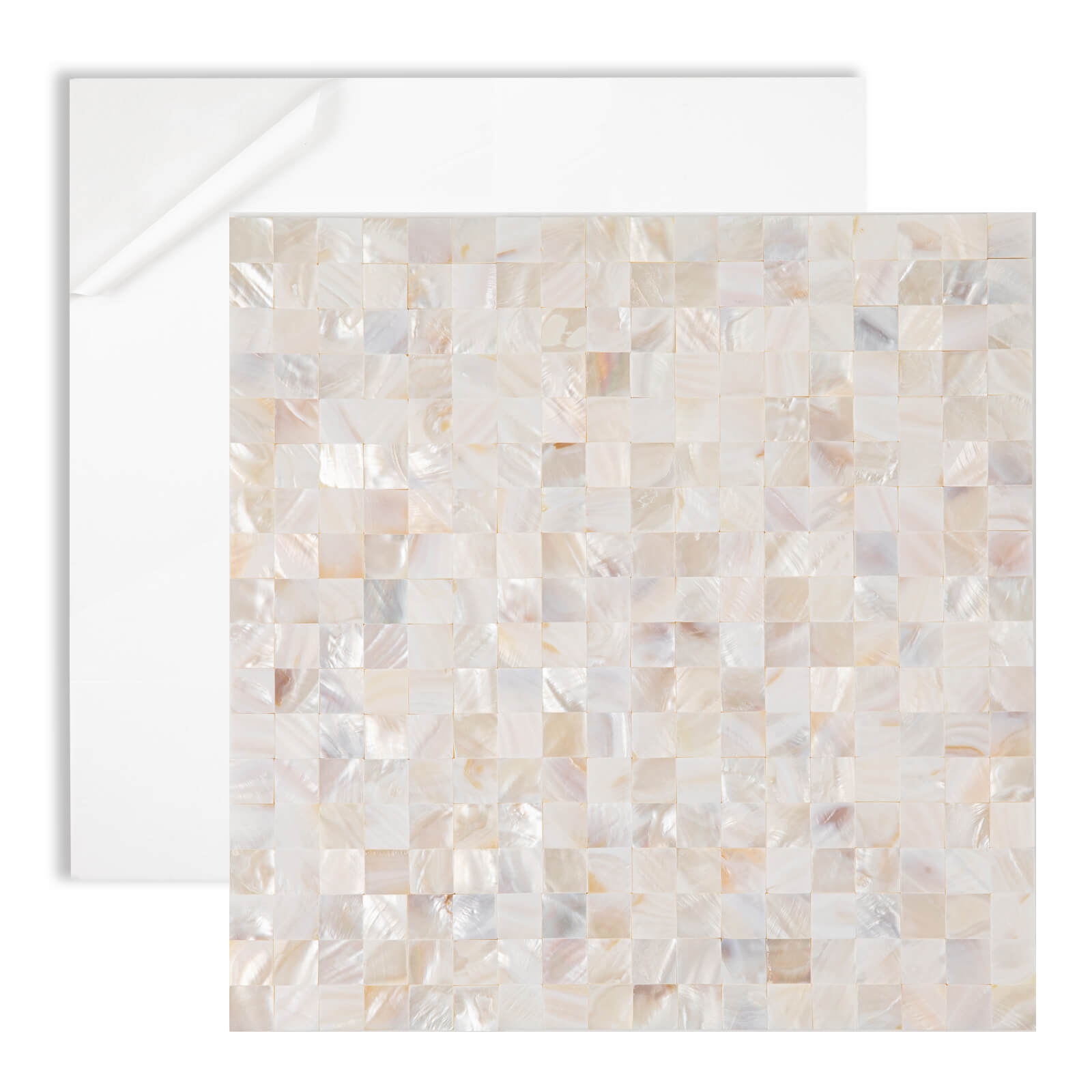 Diflart Mother of Pearl Peel and Stick Backsplash Sqaure Mosaic Tile for Kitchen Bathroom Wall Decor Pack of 6 Sheets
