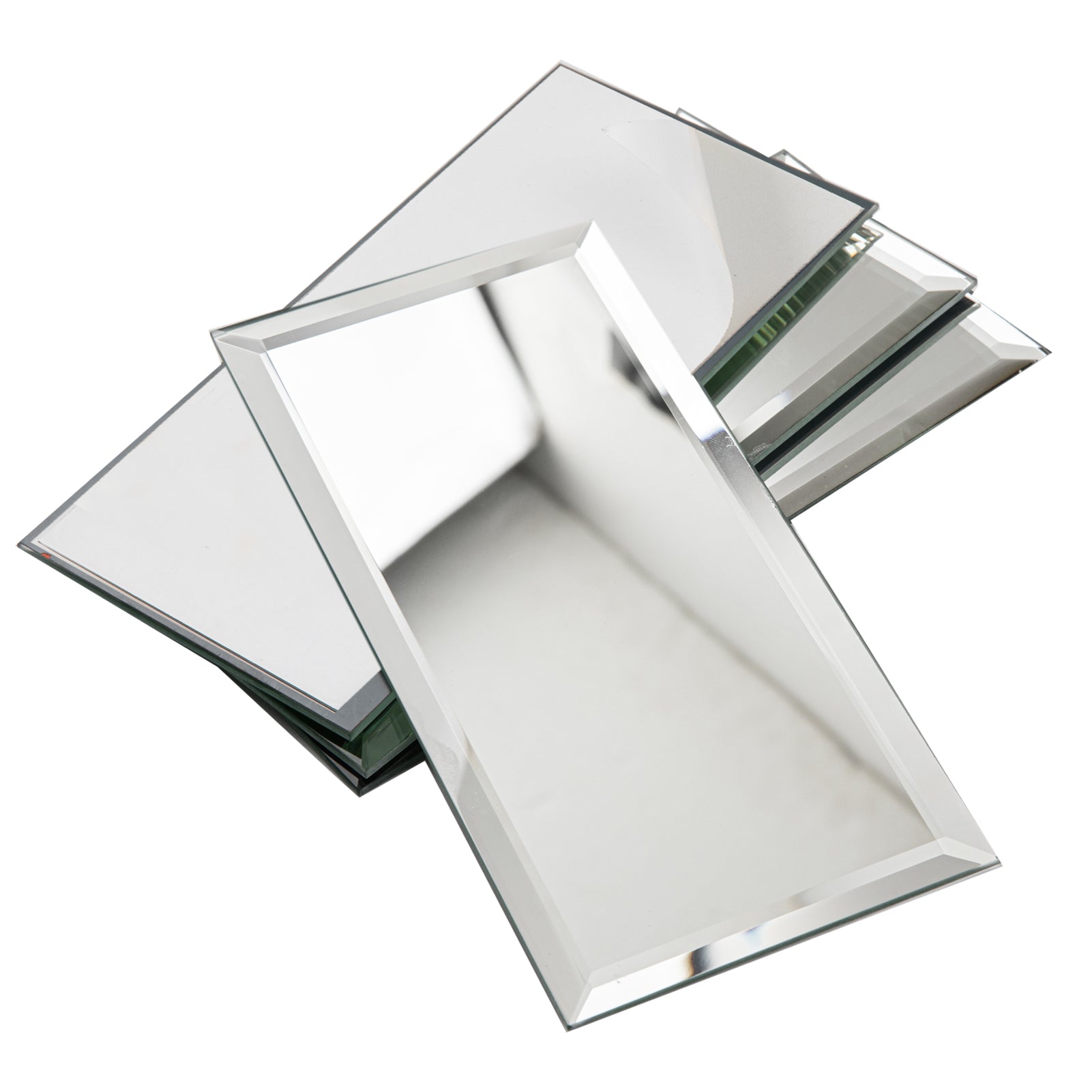 Diflart Peel and Stick Mirror Backsplash Tiles, Silver, 3x6 Inch,Beveled Mirror Subway Tiles for Kitchen Backsplash Bathroom Wall, Pack of 40 Pcs