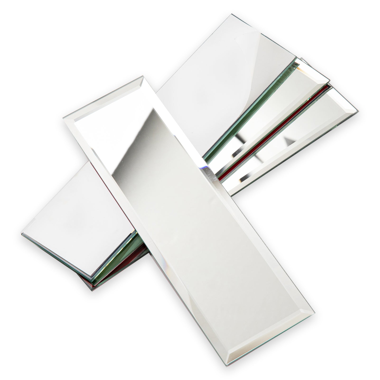 Diflart Mirror Backsplash Tiles, Peel and Stick, 4x12 Inch, Beveled Mirrored Subway Tiles Self Adhesive for Kitchen Bathroom Wall Pack of 15 Pcs