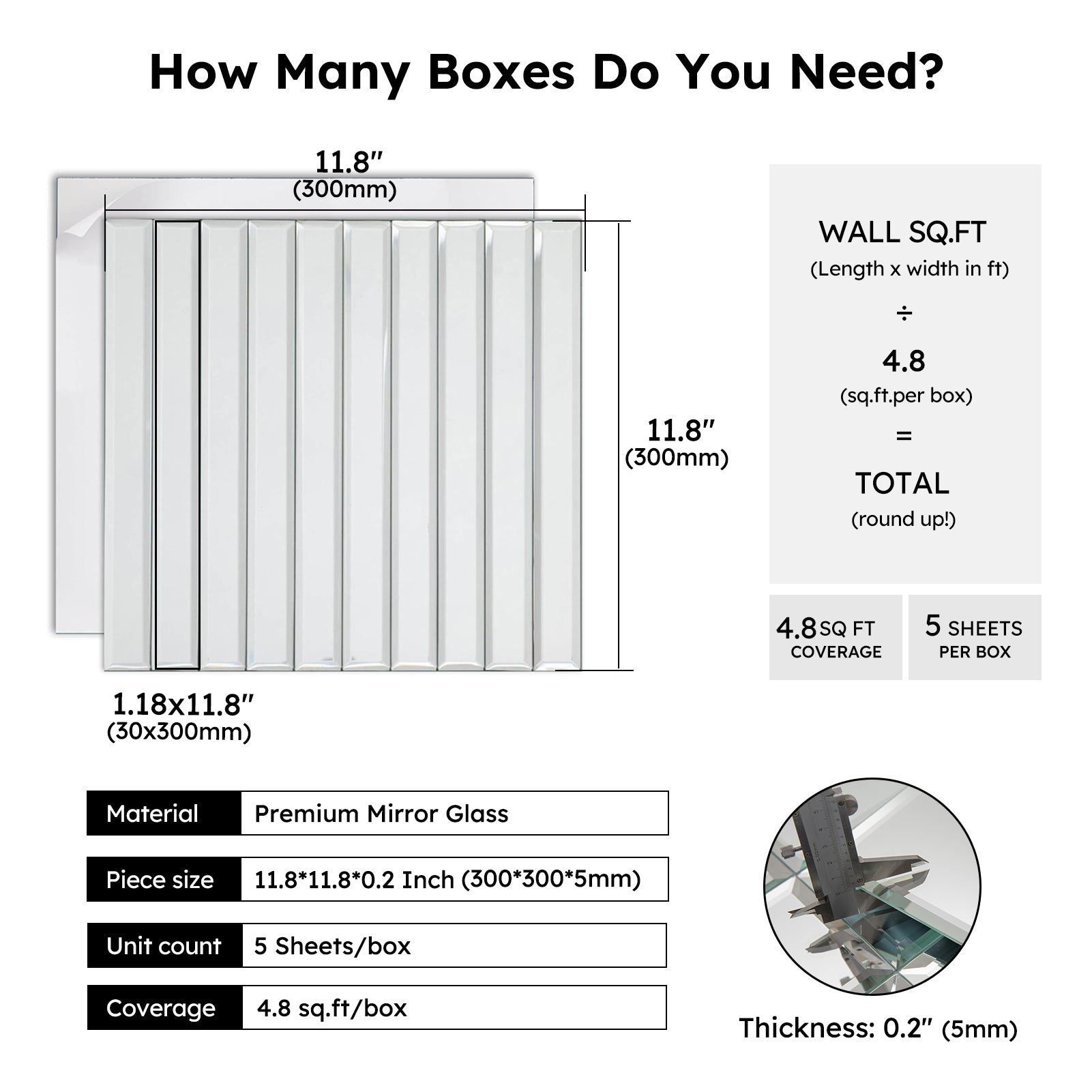 Diflart Peel and Stick Mirror Backsplash Tile, Sliver, 11.8 x 11.8 Inch, Beveled Mirror Strip Tile for Kitchen Bathroom Bar Accent Wall, Pack of 5 Sheets