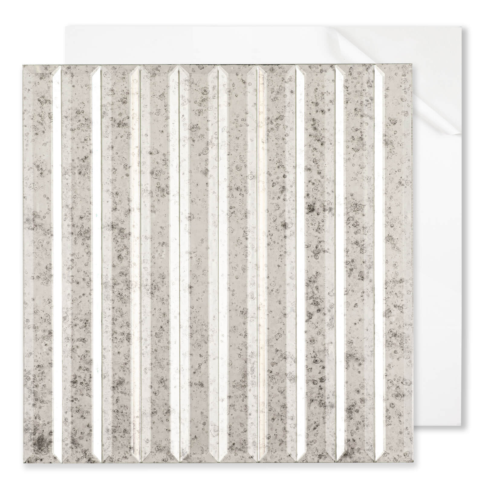 Diflart Peel and Stick Beveled Light Antique Mirror Glass Tile 12 x12 Inch for Kitchen Backsplash Bathroom Accent Wall Pack of 5 Sq.ft