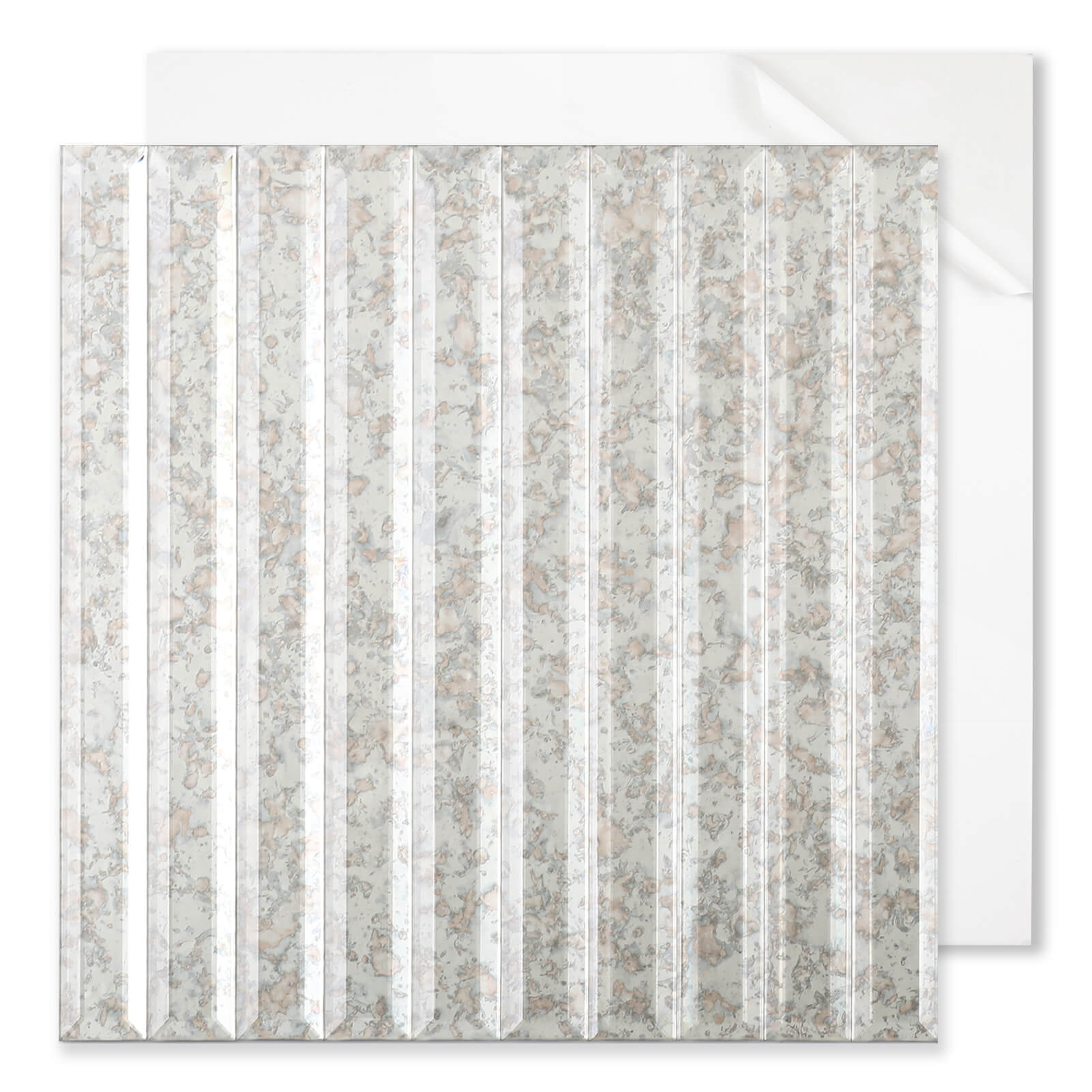 Diflart Peel and Stick Mirror Backsplash Tile, Beveled Mirror Tile for Kitchen Bathroom Bar Accent Wall (Antique, 11.8 x 11.8 Inch)