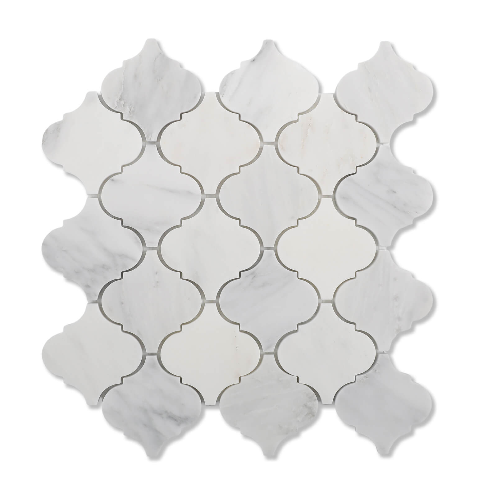 Diflart Natural Marble Mosaic Tile Polished, 3 Inch Arabesque, 5 Sheets