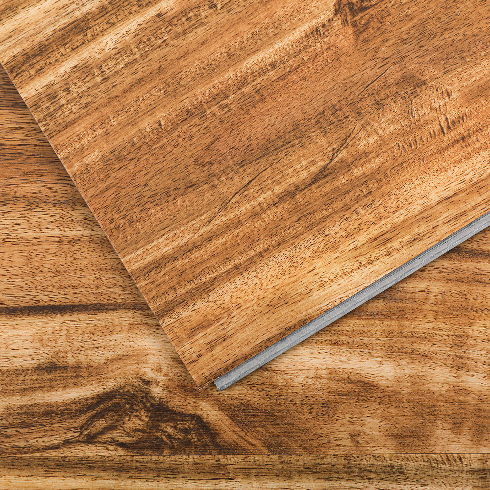 Diflart Waterproof SPC Flooring Click Lock, 48x6 Inch, 5mm Rigid Core Luxury Vinyl Plank, Dexter Oak Wood Look Floor Tiles for Kitchen, Basement, Bathroom, Bedroom