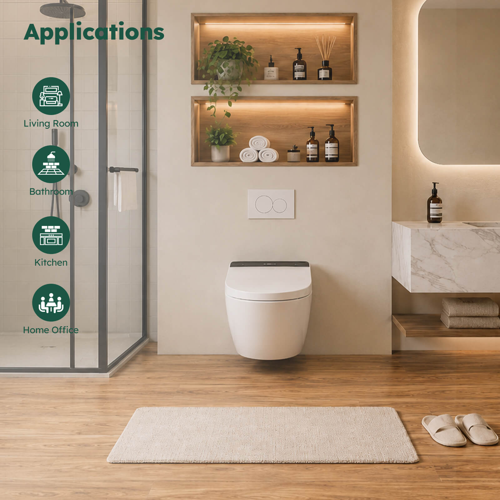 Diflart Waterproof SPC Flooring Click Lock, 48x6 Inch, 5mm Rigid Core Luxury Vinyl Plank, Dexter Oak Wood Look Floor Tiles for Kitchen, Basement, Bathroom, Bedroom