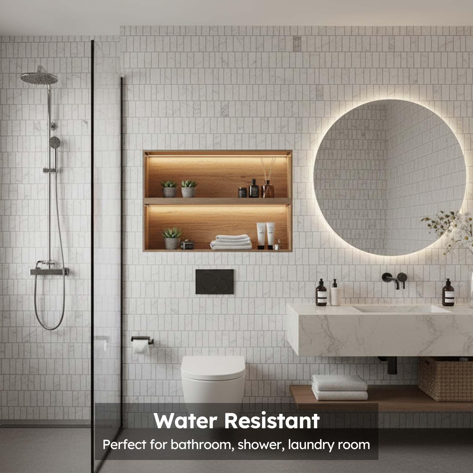 Diflart Andes Grey Marble Mosaic Tile, Offset Piano Pattern, Honed, Marble Backsplash Tiles for Kitchen Bathroom Wall Floor, Pack of 5 Sheets