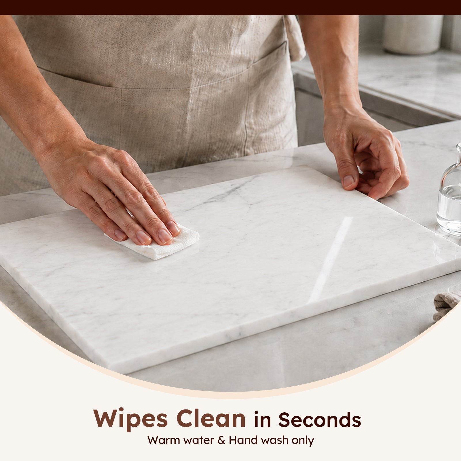 Diflart Natural Marble Pastry Board for Kitchen, 16x20 Inch, White, Marble Slab for Cheese, Cutting, Serving, Carrara Bianco Marble Stone Board, Christmas Thanksgiving Gift