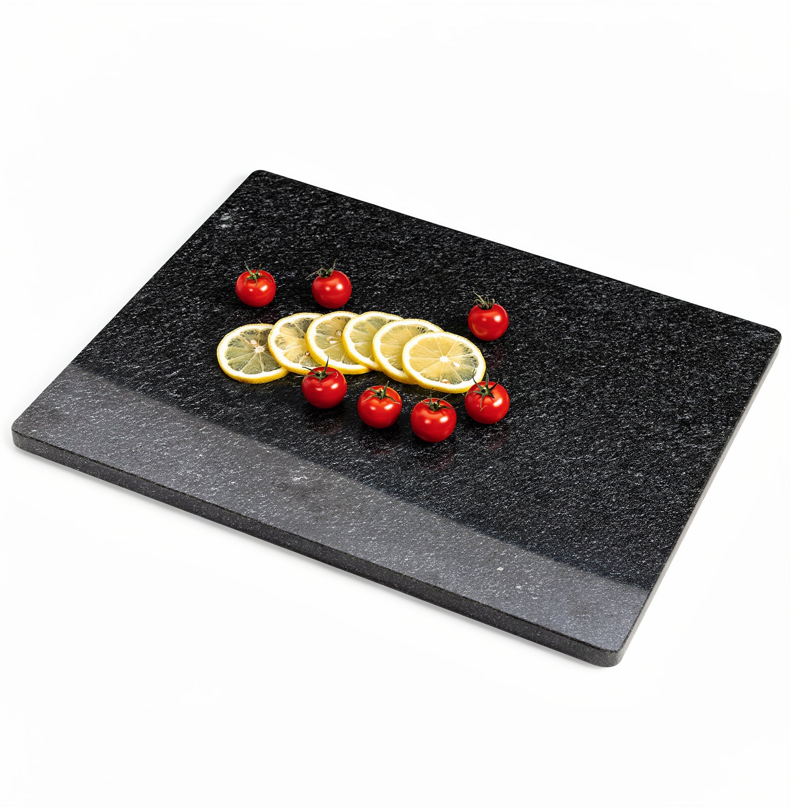 Diflart Natural Black Granite Cutting Board for Kitchen 16x20 Inch,with Non-Slip Feet, Large Stone Pastry Slab for Baking