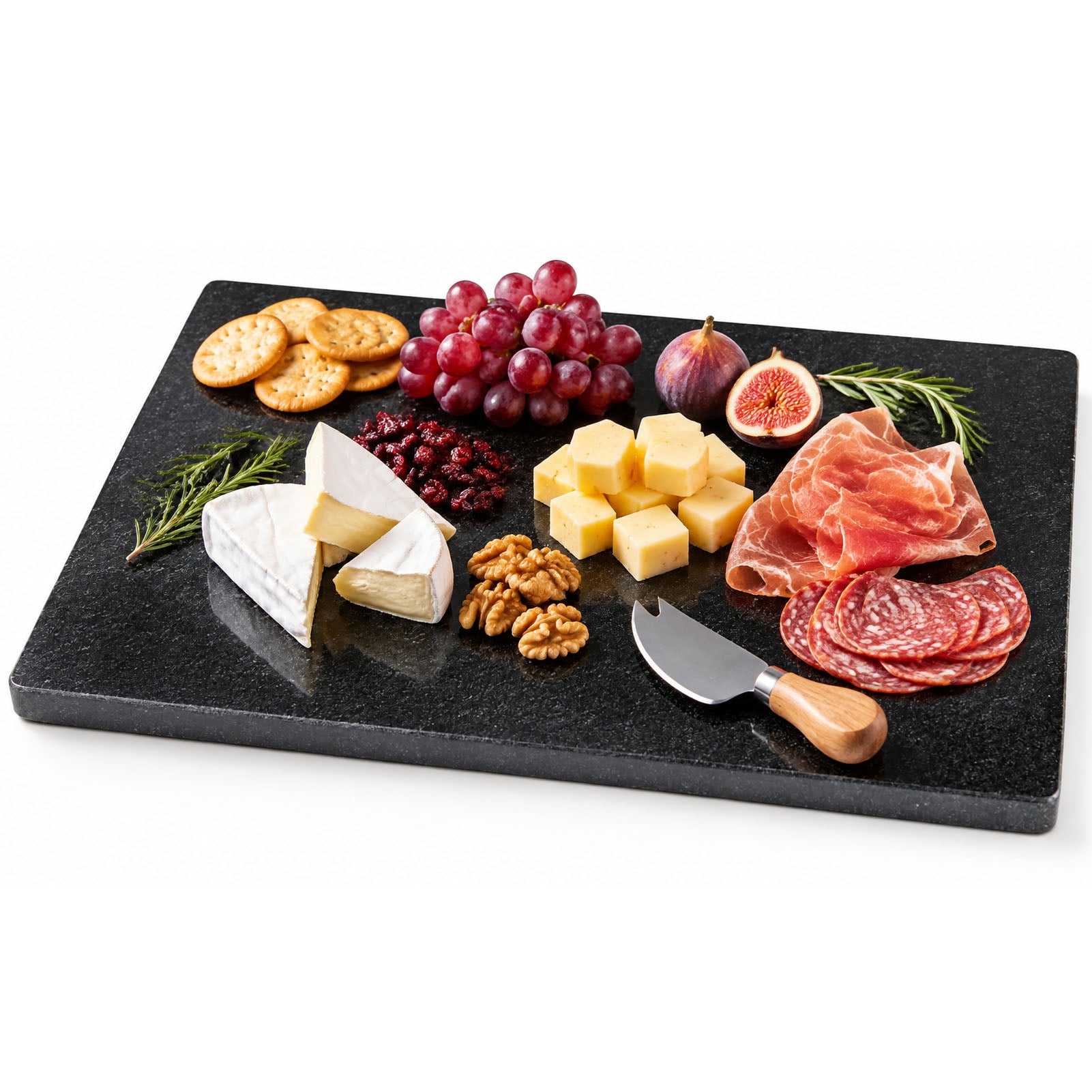 Diflart Natural Black Granite Cutting Board for Kitchen 16x20 Inch,with Non-Slip Feet, Large Stone Pastry Slab for Baking
