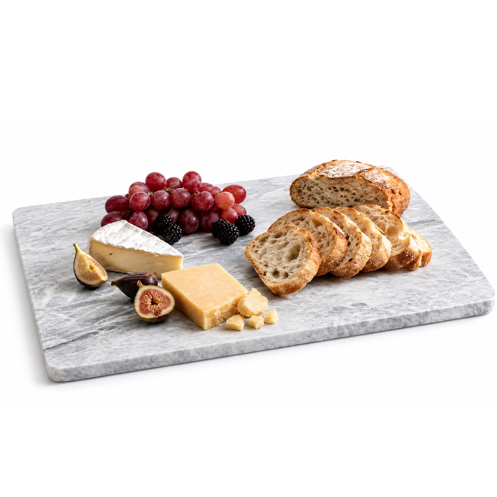 Diflart Natura Marble Stone Pastry Board for Kitchen, 16x20 Inch, Gray with White Veins, Marble Cutting Board Large with Non-Slip Feet for Keep the Dough Cool and Chocolate Tempering, Pack of 1 Pcs