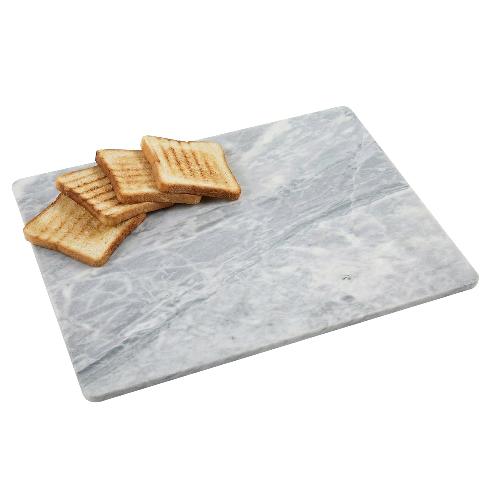 Diflart Natura Marble Stone Pastry Board for Kitchen, 16x20 Inch, Gray with White Veins, Marble Cutting Board Large with Non-Slip Feet for Keep the Dough Cool and Chocolate Tempering, Pack of 1 Pcs