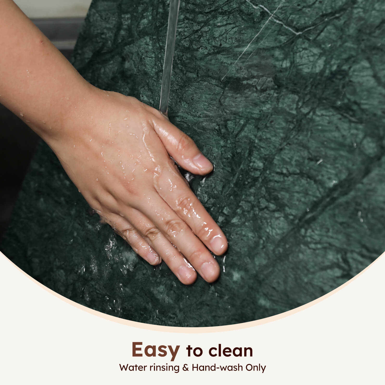 Diflart Natural Marble Stone Cutting Board for Kitchen, 16x16 Inch, Green, Marble Slab Pastry Board Large with Non-Slip Feet for Backing, Cheese, Chocolate, Pack of 1 Piece