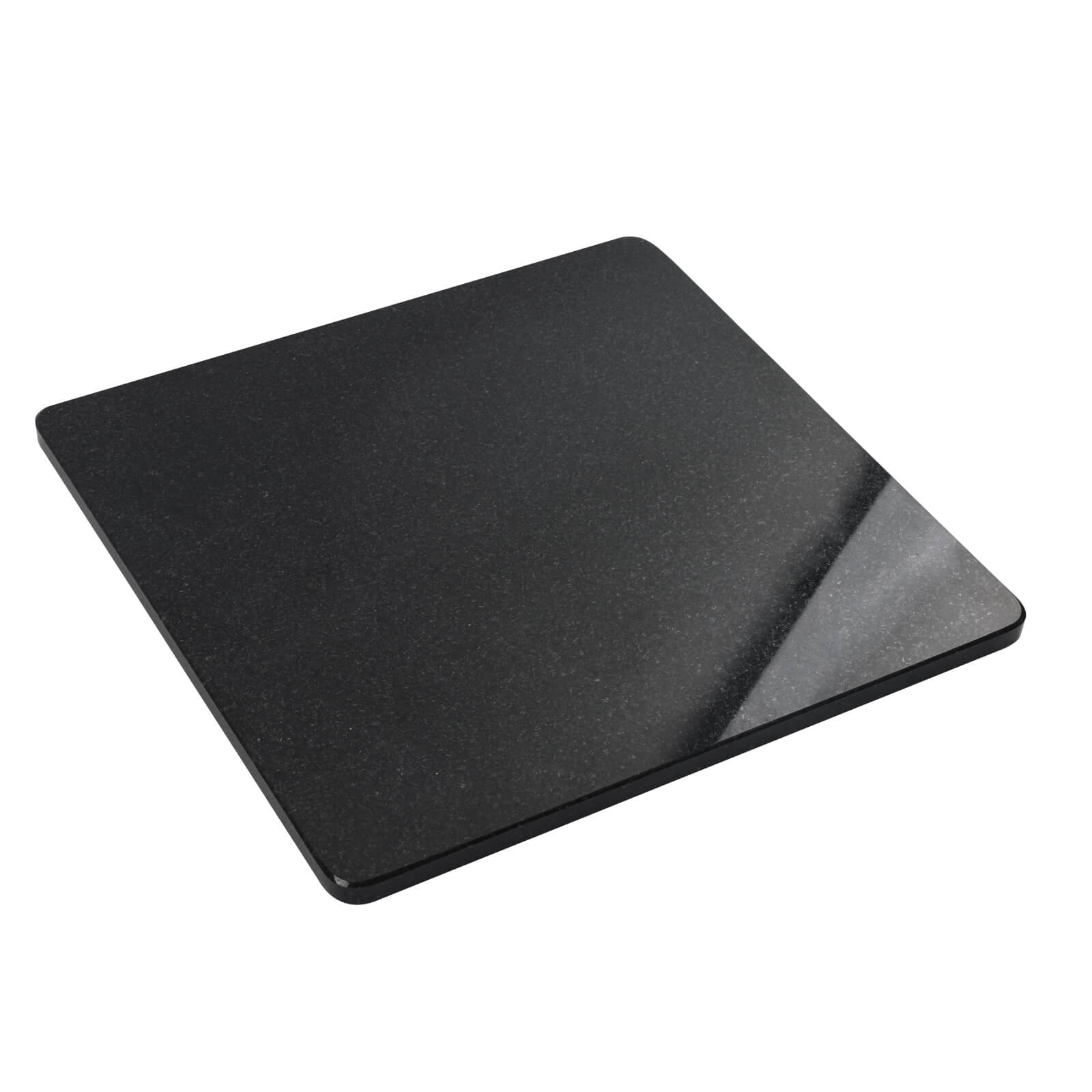 Diflart Natural Stone Cutting Board for Kitchen, 16x16 Inch, Black, Granite Slab Pastry Board Large with Non-Slip Feet for Backing, Cheese, Chocolate, Pack of 1 Piece