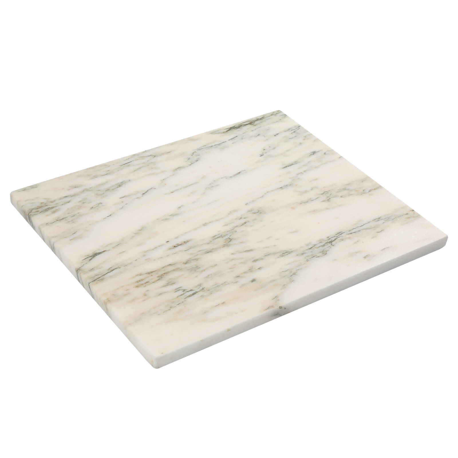 Diflart Natural Marble Stone Cutting Board for Kitchen, 16x20 Inch, Ink White, Marble Slab Pastry Board Large with Non-Slip Feet for Backing, Cheese, Chocolate, Pack of 1 Piece