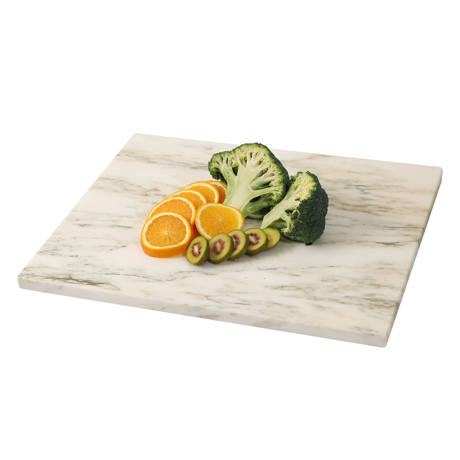 Diflart Natural Marble Stone Cutting Board for Kitchen, 16x20 Inch, Ink White, Marble Slab Pastry Board Large with Non-Slip Feet for Backing, Cheese, Chocolate, Pack of 1 Piece