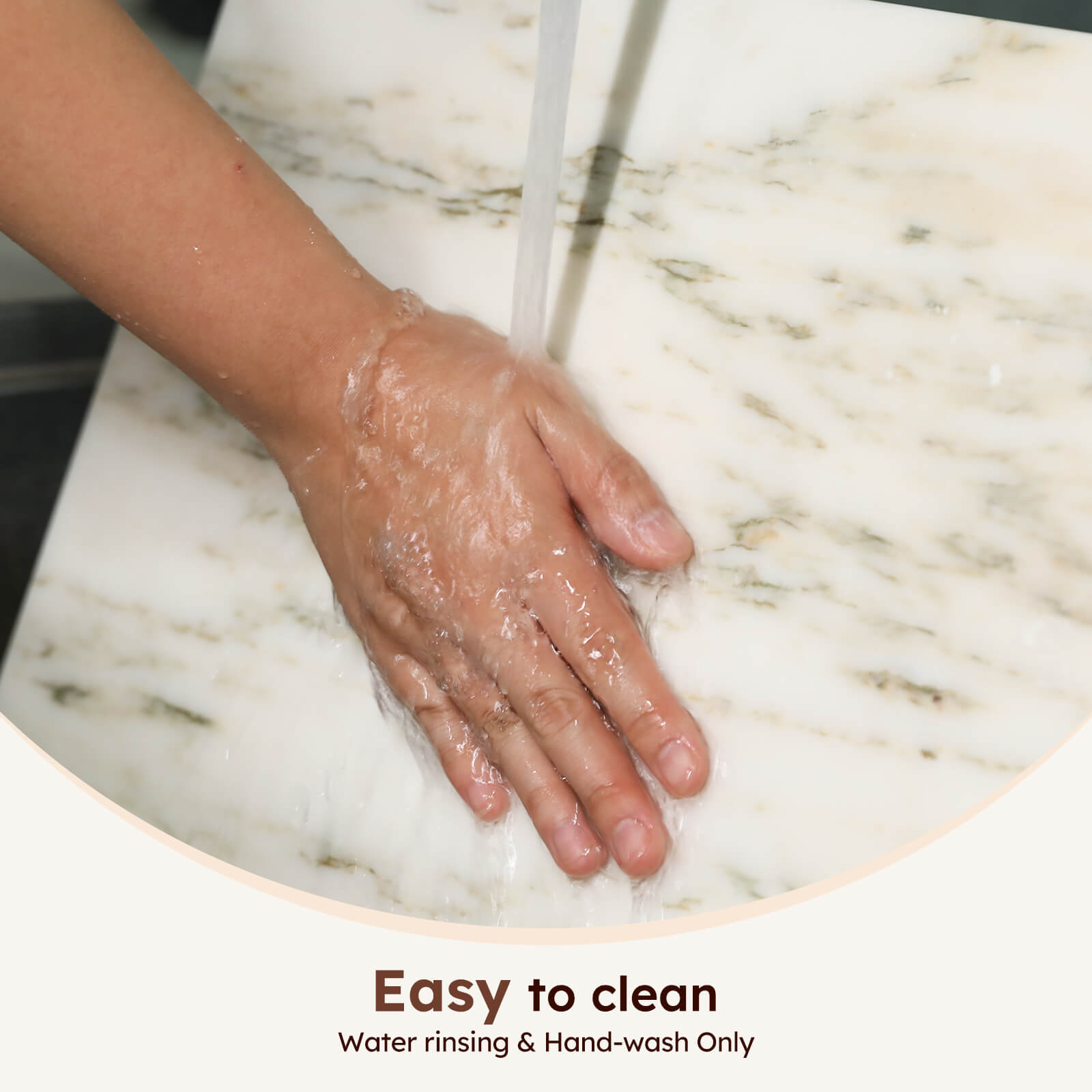 Diflart Natural Marble Stone Cutting Board for Kitchen, 16x20 Inch, Ink White, Marble Slab Pastry Board Large with Non-Slip Feet for Backing, Cheese, Chocolate, Pack of 1 Piece