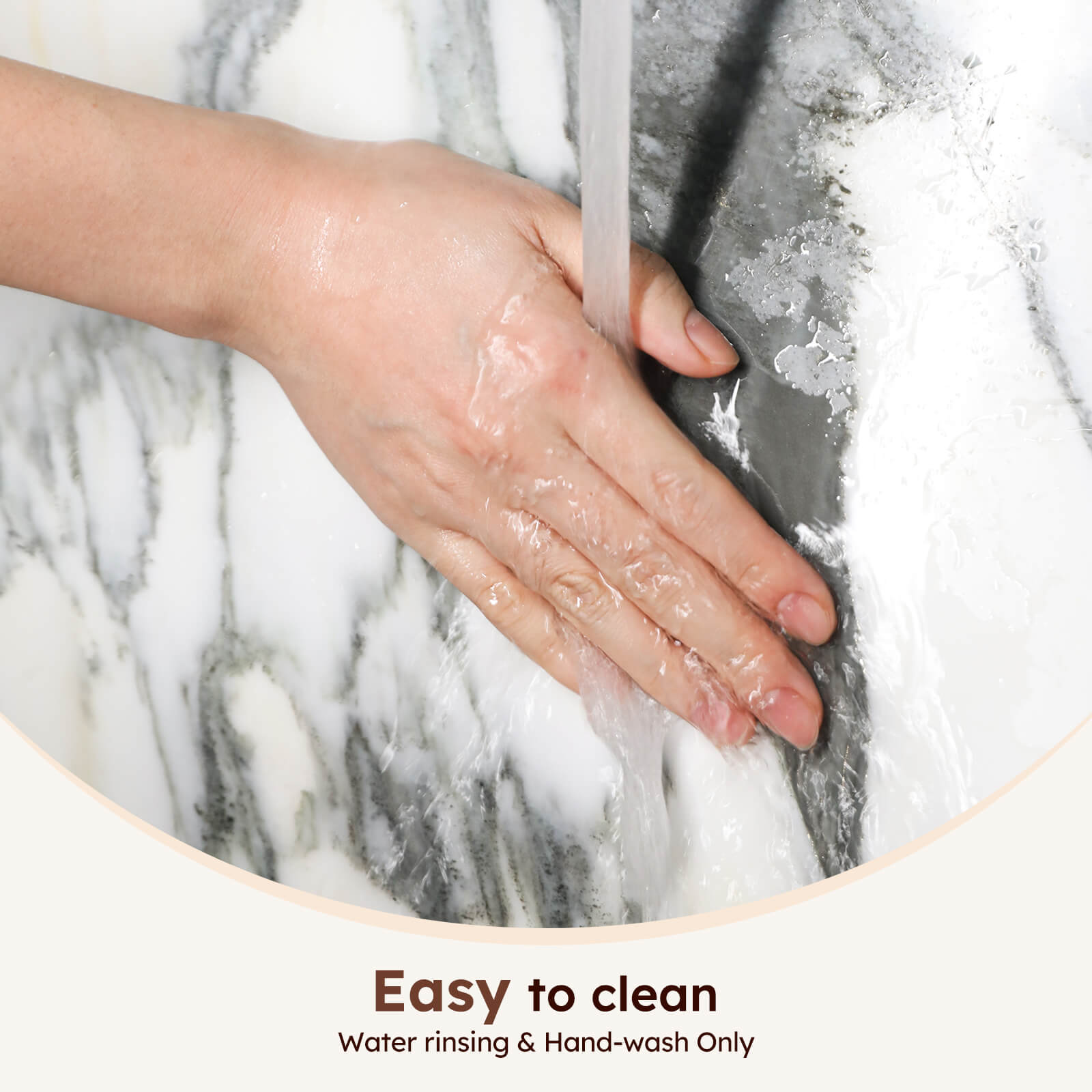 Diflart Natural Marble Stone Cutting Board for Kitchen, 16x20 Inch, Ink White, Marble Slab Pastry Board Large with Non-Slip Feet for Backing, Cheese, Chocolate, Pack of 1 Piece