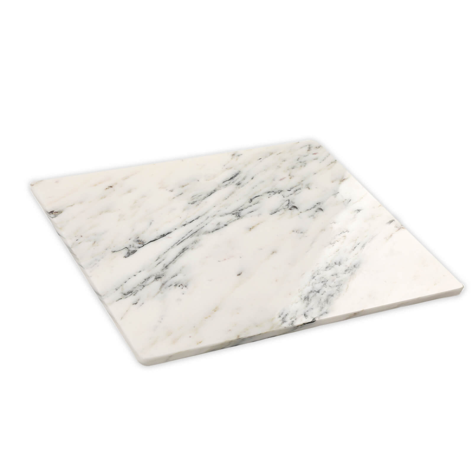 Diflart Natural Marble Stone Cutting Board for Kitchen, 16x20 Inch, Ink White, Marble Slab Pastry Board Large with Non-Slip Feet for Backing, Cheese, Chocolate, Pack of 1 Piece