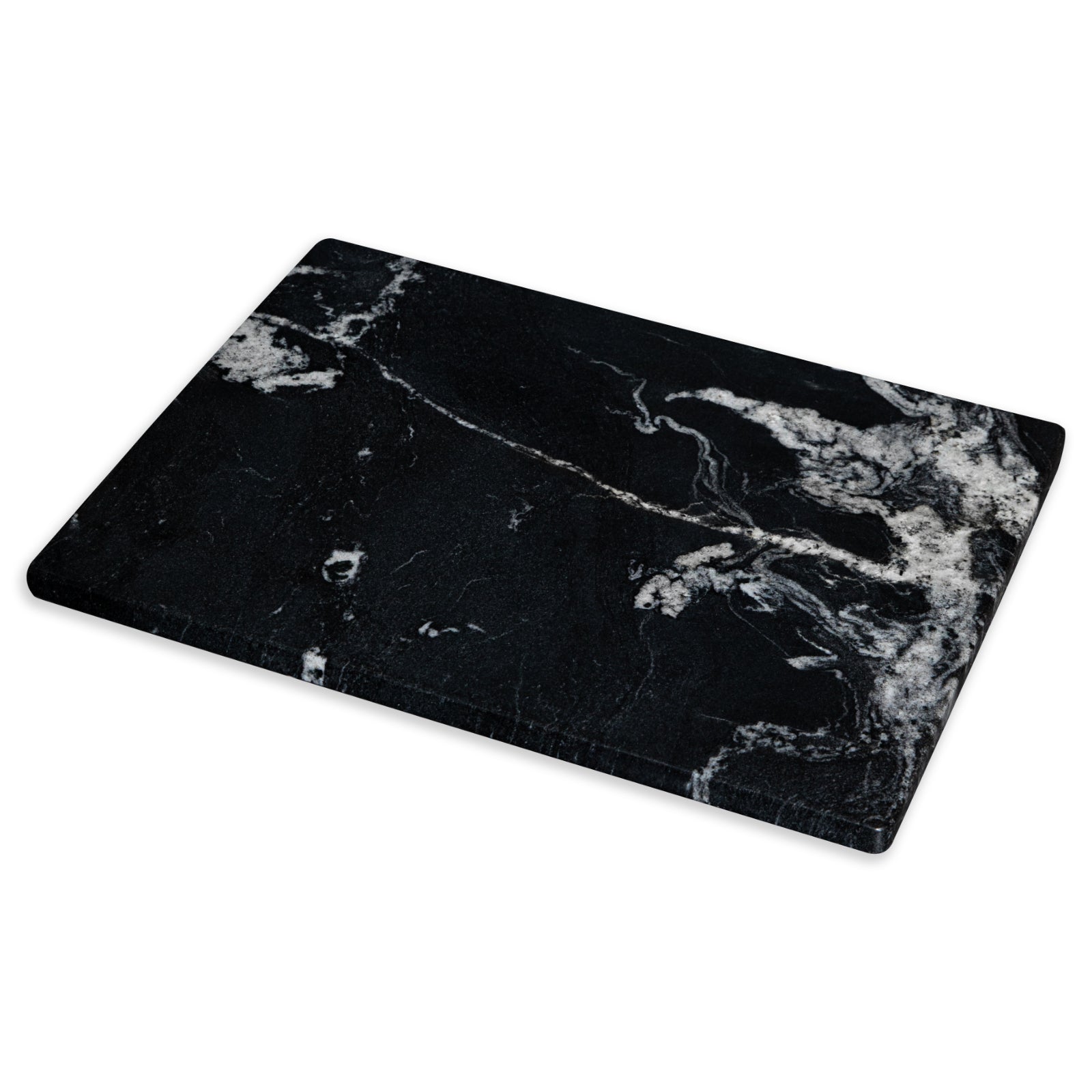 Diflart Natural Marble Stone Cutting Board for Kitchen, 16x20 Inch, Black, Marble Slab Pastry Board Large with Non-Slip Feet for Cheese, Charcuterie, Dough Chocolate, Pack of 1 Piece
