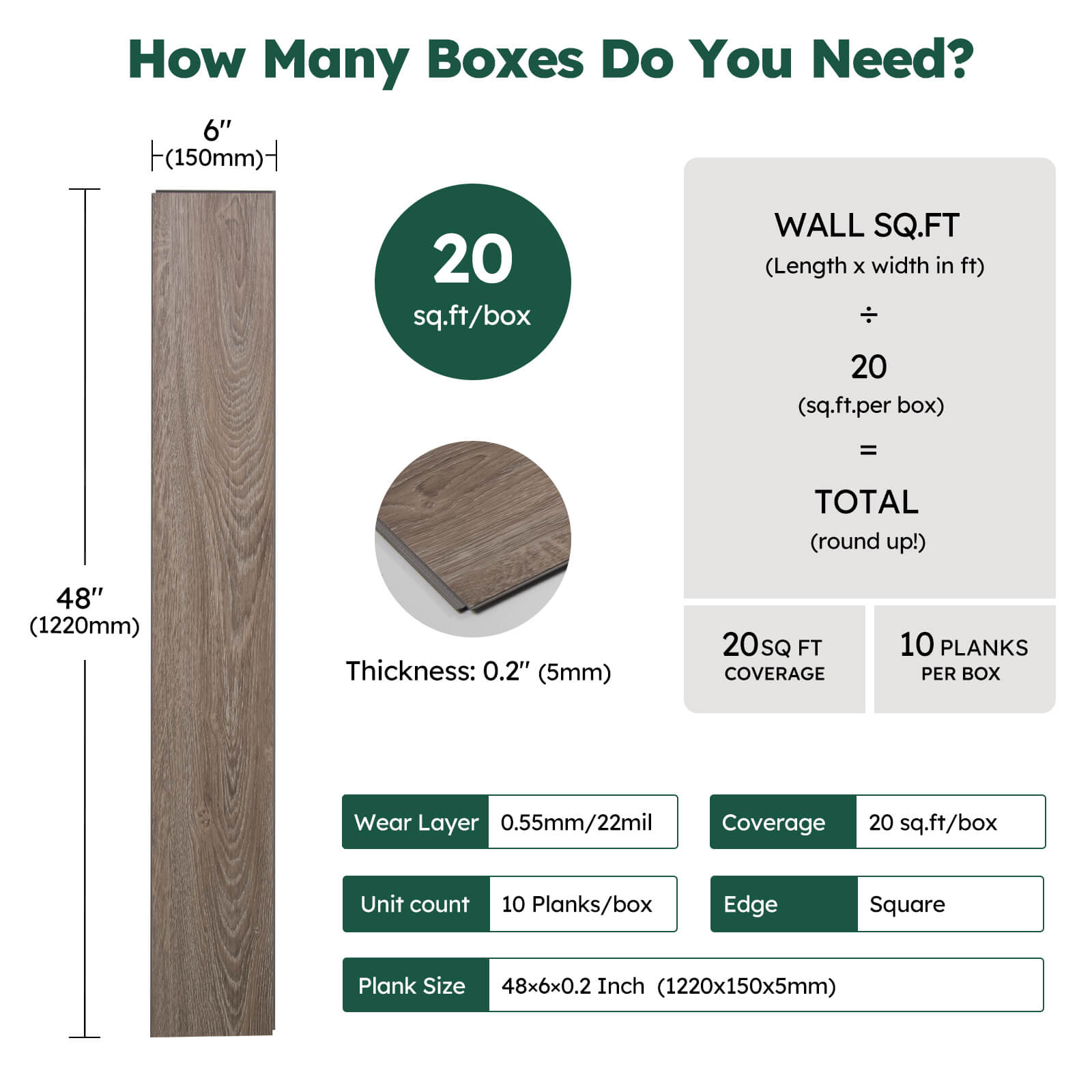 Diflart Waterproof SPC Flooring Click Lock, 36x6 Inch, 5mm Rigid Core Luxury Vinyl Plank, Cantha Oak Wood Look Floor Tiles for Kitchen, Basement, Bathroom, Bedroom